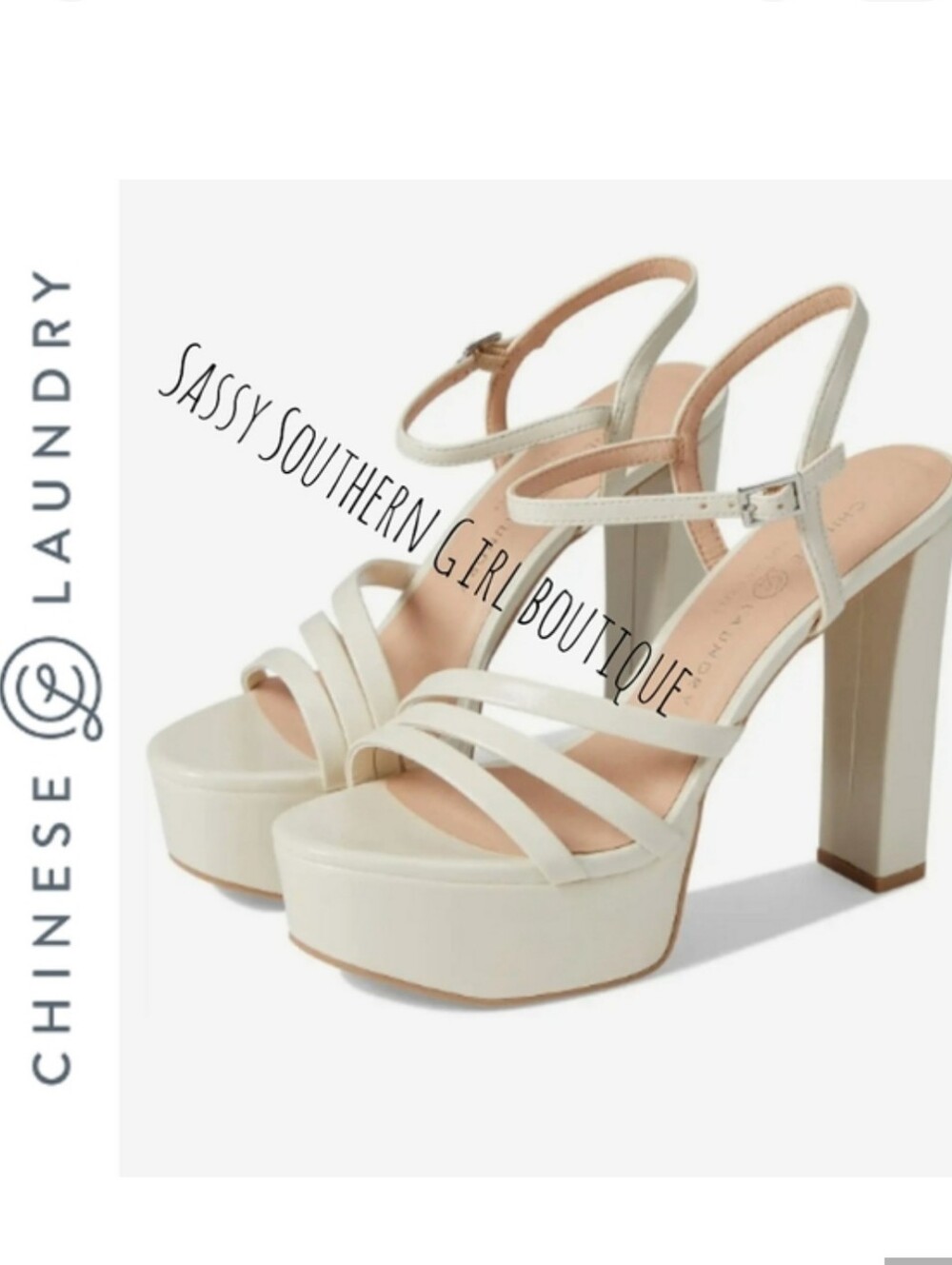🆕⭐ Chinese Laundry Pearl white chunky platform sandal